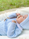 Baby Blue Knitted Set With Bonnet