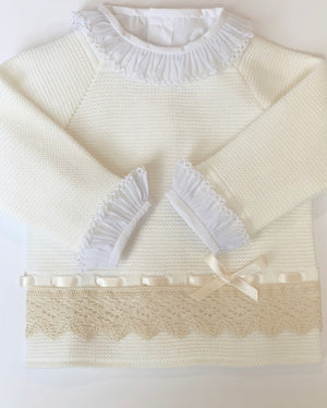 Knitted Set With Lace Detail