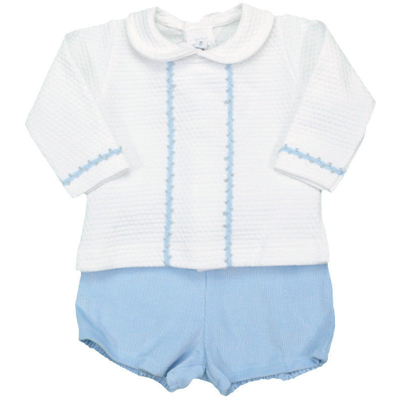 Light Blue Corduroy Shortie Set