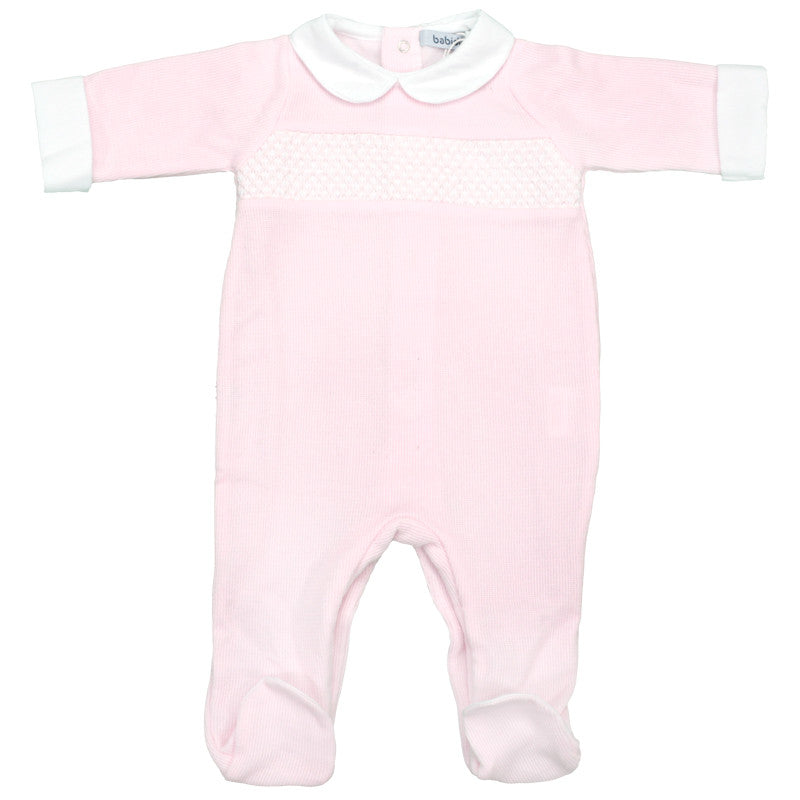 Pink Smocked Babygrow